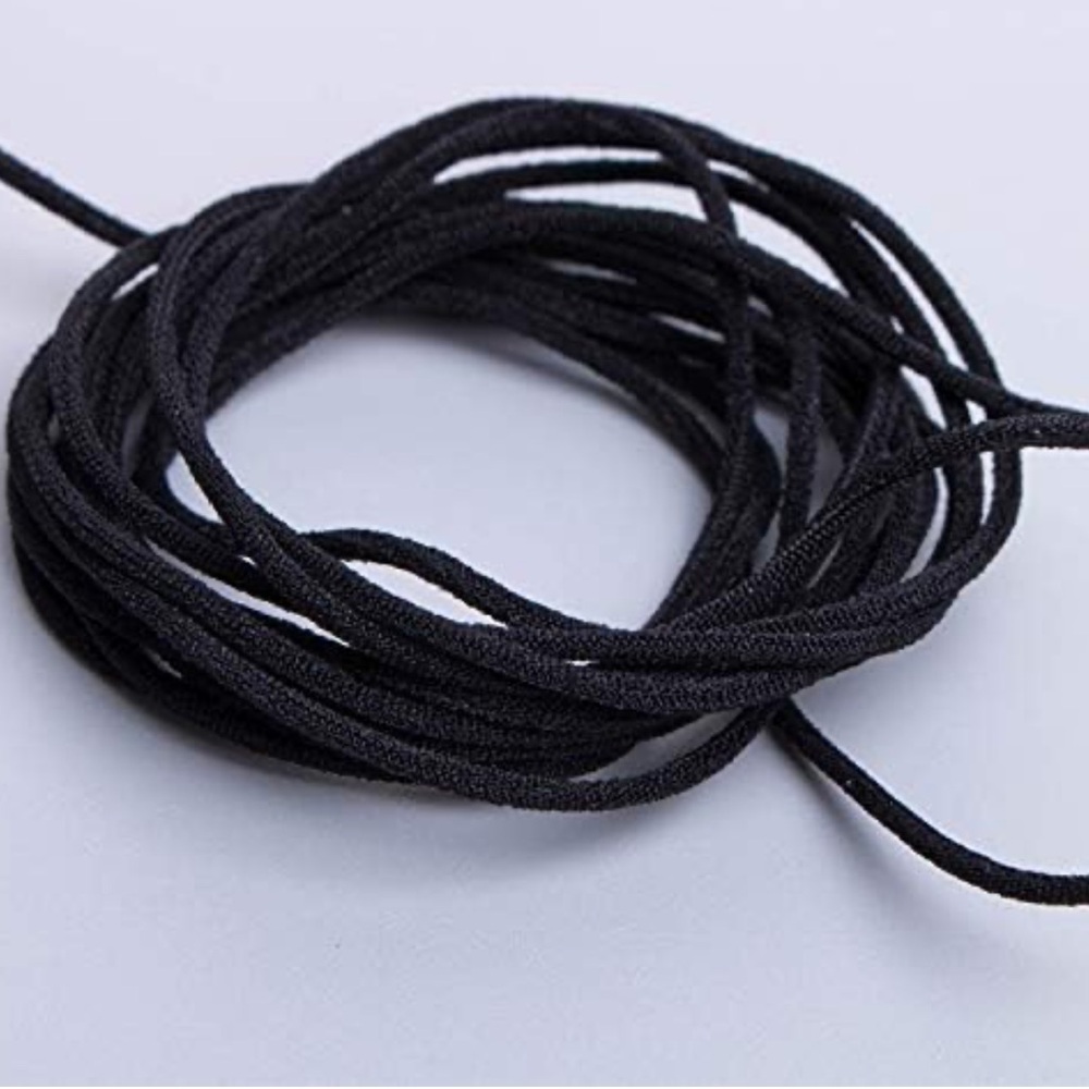 Never used Elastic Cord 1/8 inch Black Elastic Bands for Sewing Crafts 10 yards